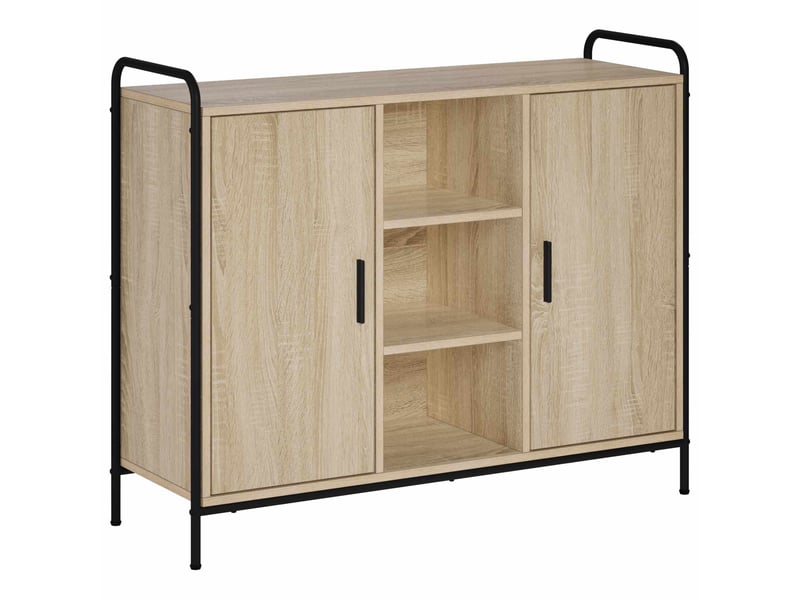  Buffet salon, buffet de rangement chêne sonoma 97x33x81 cm bois d'ingénierie shl75546  - Conforama A