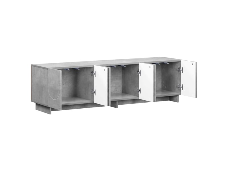  Meuble tv, banc tv 140x34,5x40 cm gris béton bois d'ingénierie shl30863  - Conforama C