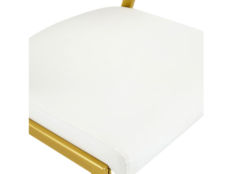  Lot de 2 chaises de salle à manger 51x49x78 cm blanches en polyuréthane, dossier incurvé ergonomique  - Conforama E