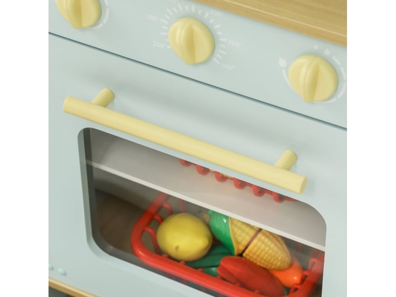 Cuisine enfant avec accessoires 72 x 33 x 85,2 cm – bleue – micro-ondes, four et rangements intégrés - Conforama E