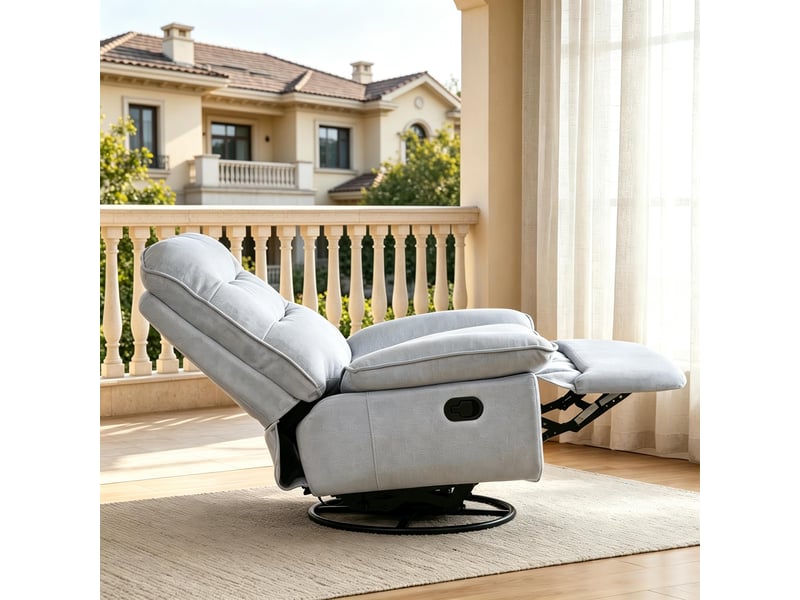 Fauteuil relax moderne à bascule, chaise longue rembourrée pour salon - Conforama E