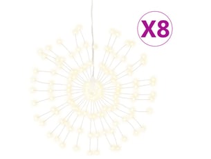 Étoile rayonnante de noël 140 led 8 pcs blanc chaud 17 cm