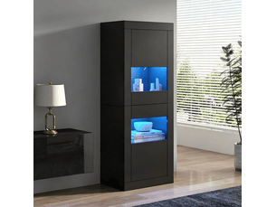 Vitrine coloris noir 3 étagère(s) OKWISH  - 61 cmx162 cm