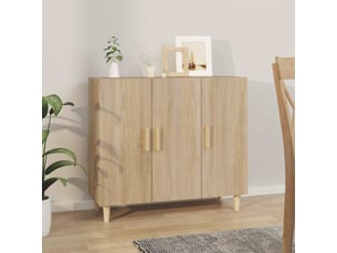 Buffet cuisine, meuble de rangement, commode chêne sonoma 90x34x80 cm bois d'ingénierie