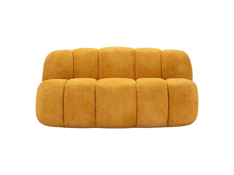  Canapé fixe 2 places alchi, places assises 2, 82x58x147h cm, jaune moutarde Alchi - Conforama E