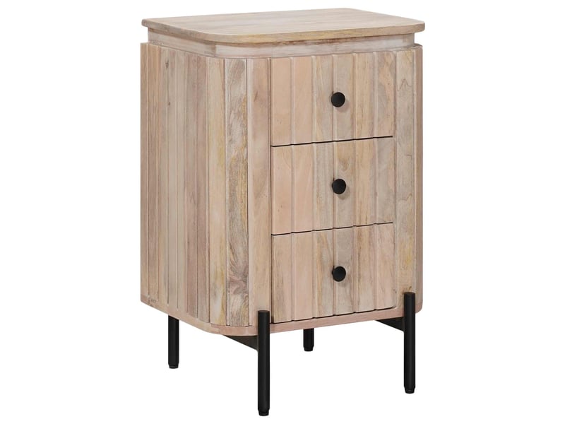  Table de chevet - cabinet de chevet - table de nuit faite main blanc 40 x 30 x 60 cm  - Conforama C