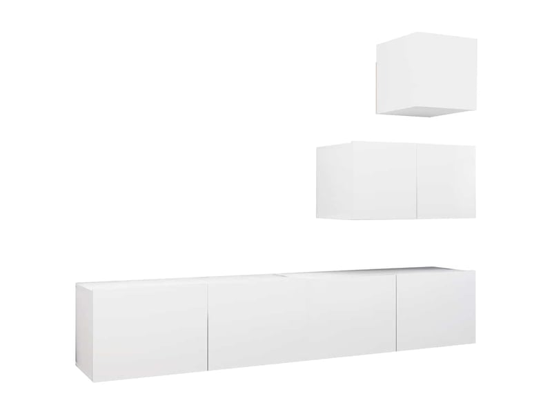  Ensemble de meubles tv 4 pcs blanc bois d'ingénierie shl73049  - Conforama A