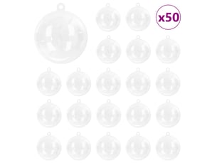 Ensemble de boules de noël 50 pcs transparent ø 5 cm plastique