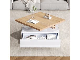 Table basse rectangulaire coloris naturel <strong></strong> <strong></strong> - 70 cmx70 cm