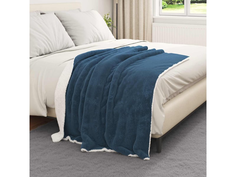  Plaid canapé bleu marine 130x150 cm 1 kg polaire  - Conforama C