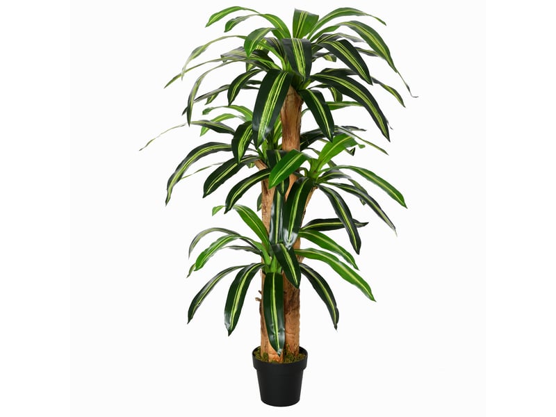  Dracaena artificiel avec 66 feuilles de mousse, plante artificielle pour jardin, balcon, bureau, décoration de salon, ø20 x 160 cm, vert  - Conforama B