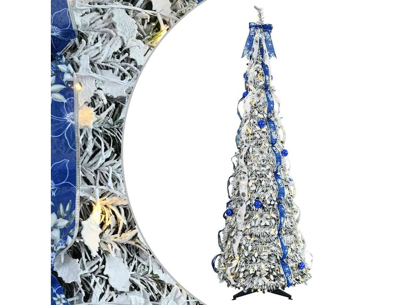  Sapin de noël artificiel, arbre de noël blanc 180 cm pvc  - Conforama A