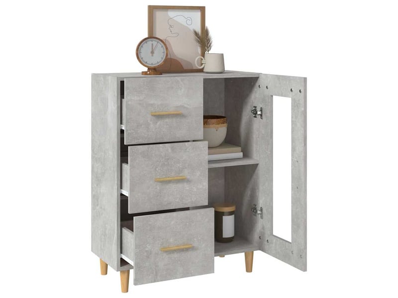  Buffet - bahut - meuble de rangement gris béton 69,5x34x90 cm bois d'ingénierie  - Conforama E