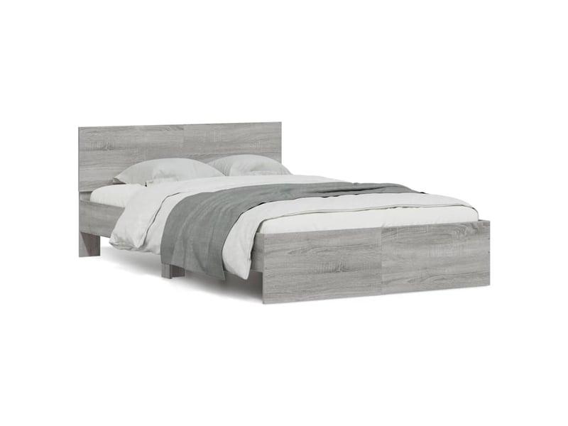  Cadre de lit avec tête de lit et led sonoma gris 135x190 cm  - Conforama B