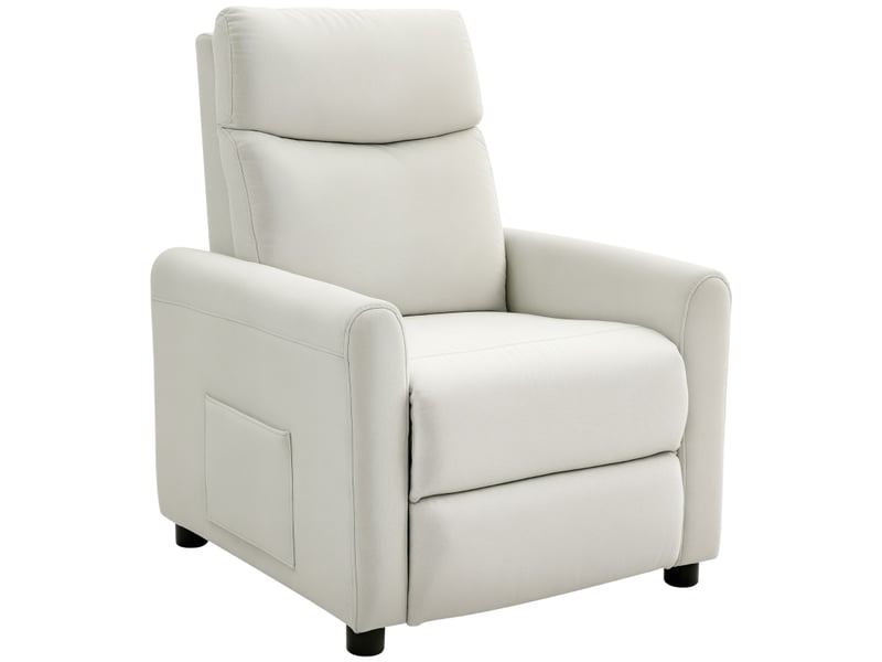Fauteuil relax inclinable à 145 degrés, ressorts ensachés, repose-pieds intégré pour salon et coin lecture - Conforama A