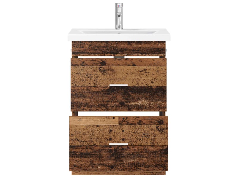  Ensemble de mobilier de salle de bain bois ancien shl7458  - Conforama C