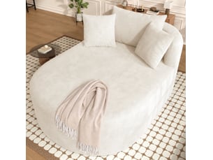 Fauteuil fixe <strong>DESVIAE</strong> Velours côtelé beige