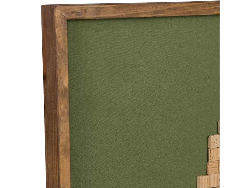 Tableau artisanal en bois recyclé relief vert beige et noir 62x4x82 cm h - Conforama E