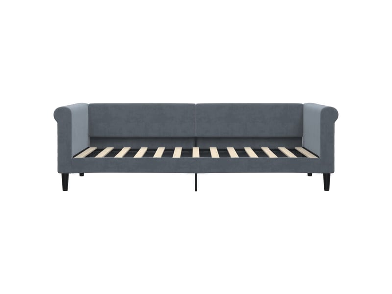  Lit simple- lit adulte -  lit de jour avec matelas gris foncé 80x200 cm velours  - Conforama C