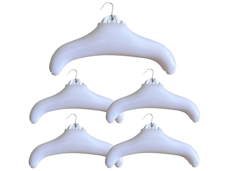  Cintres de voyage gonflables. Portables. En pvc. Design compact. Idéaux pour les voyages. Le camping. La voiture et le bureau. Lot de 5.  - Conforama A