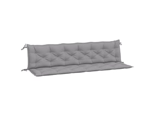 Lot de 2 coussins de banc jardin, coussins d'assise gris 200x50x7 cm tissu oxford cf58727