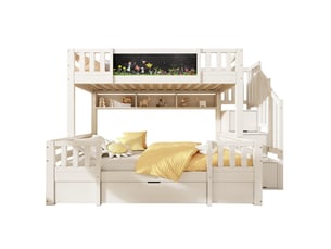 Lit superposé 90x140/200 cm OKWISH coloris blanc