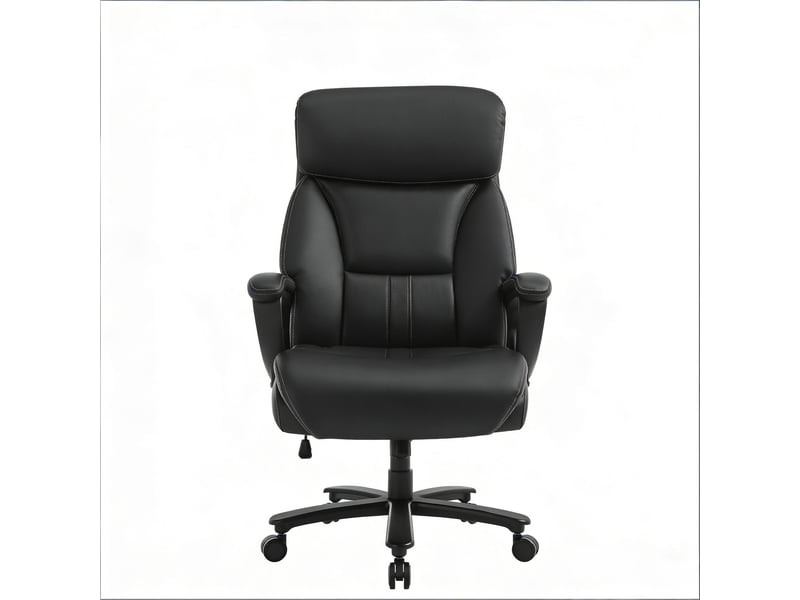 Chaise de bureau ergonomique inclinable à 15° - lpospi - appui-tête, soutien lombaire, polyuréthane noir 72 × 86 × 127 cm  - Conforama A