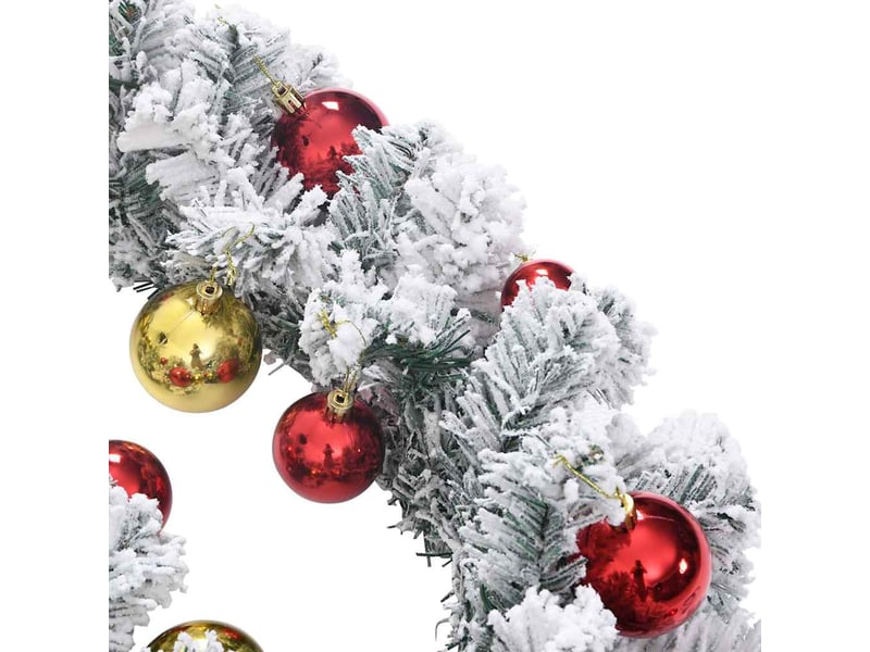  Guirlande de noël avec boules et lumières led vert 10 m pvc  - Conforama E
