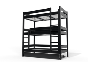 Lit superposé 80x200 cm ABC MEUBLES TRI482-N coloris noir