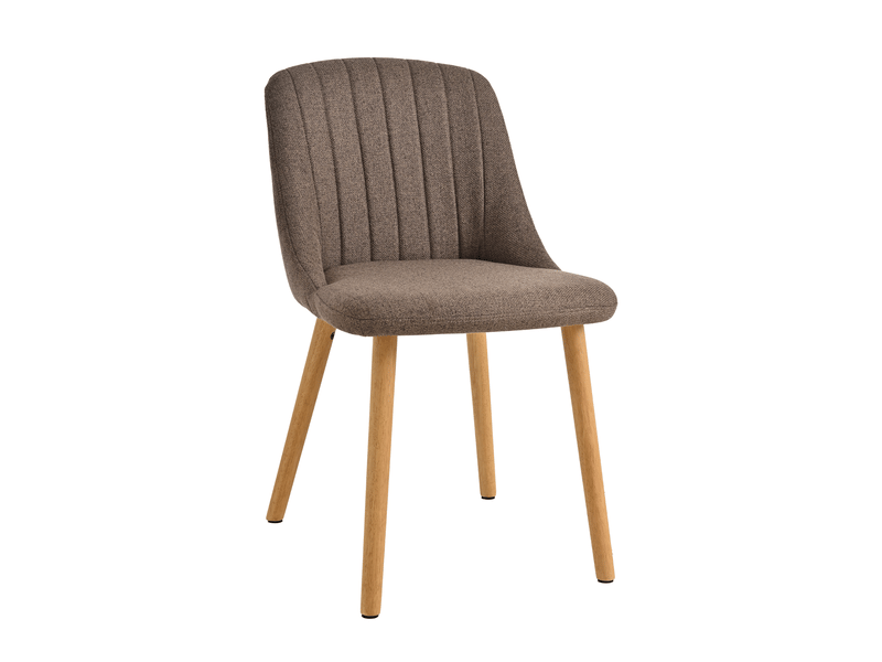  Lot de 6 chaises de salle à manger goeurvant 993 en tissu tissé et pieds en bois massif - marron moka JOD00993AAN-6 - Conforama W
