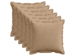 Lot de 6 housses de coussin houten marron 35 x 35 cm velours côtelé cf49847