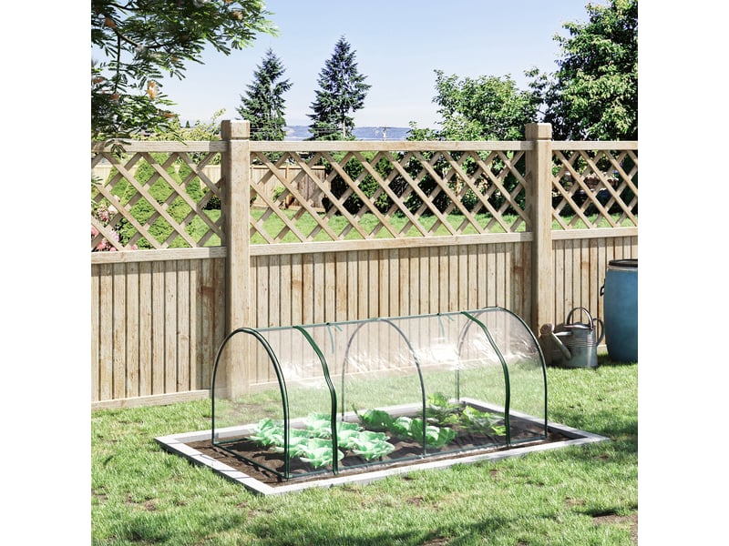  Serre d'extérieur 200x100x80 cm avec structure en acier et couverture en pvc transparent pour la culture de plantes et de tomates  - Conforama D