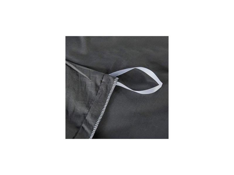 Housse de couette 200 x 230 cm coton gris anthracite couleur unie - parure de lit 2 personnes avec fermeture éclair - aspect ridée naturel housse couette avec 2 taie d'oreiller 65x65 cm - Conforama D
