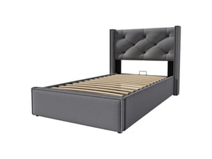Lit coffre 90x200 cm C-DEGAYUN coloris gris