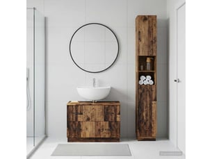 Ensemble de 2 meubles de salle de bain hoorn bois ancien cf63177
