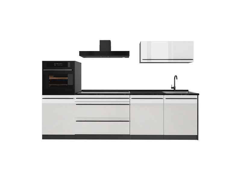  Vicco cuisine, blanc haute brillanceanthracite, 280cm sans plan de travail  - Conforama A