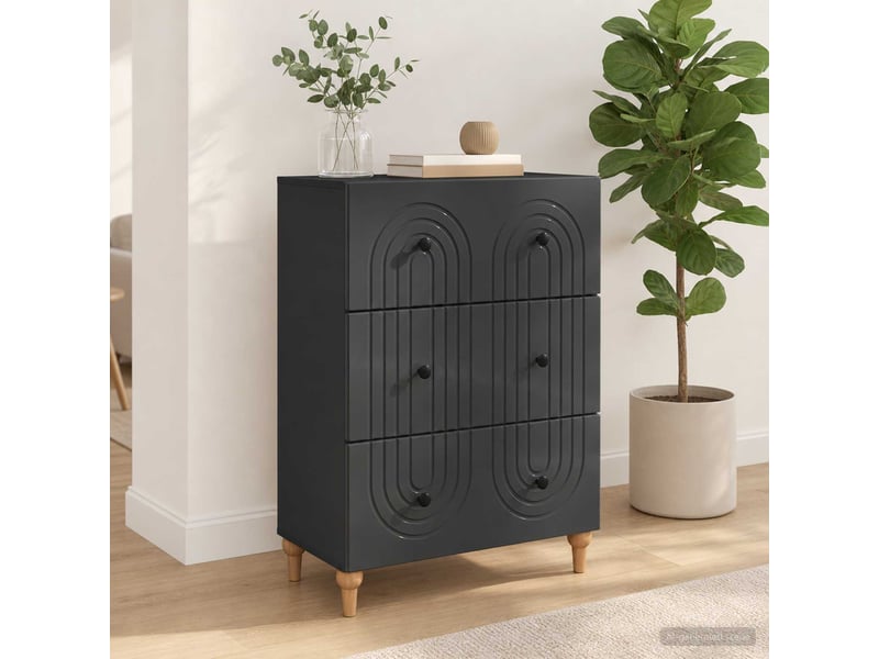  Armoire à tiroirs, rangement bureau noir 66 x 34,5 x 90 cm bois d'ingénierie shl2372  - Conforama D