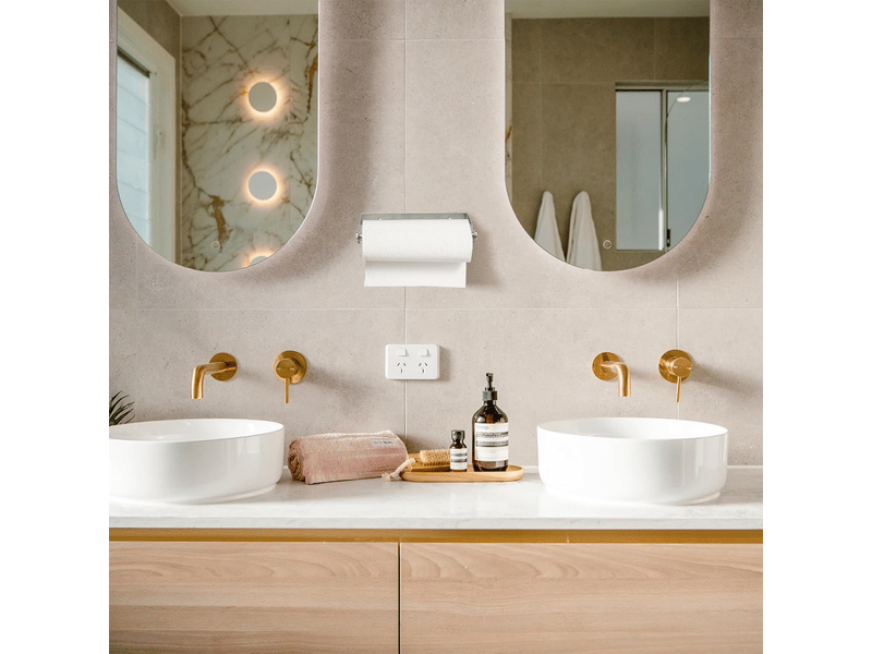  Porte-essuie-tout mural en acier inoxydable pour cuisine, garde-manger, évier, salle de bain, 28 cm, argent  - Conforama C
