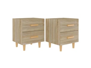 Vidaxl table chevet chêne sonoma 2 tiroirs bois meuble rangement 40x35x47cm chambre salon