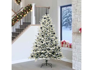 Sapin de noël, arbre de noël artificiel pré-éclairé avec ensemble de boules cf61639