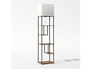 Lampadaire 5 étagères dimmable avec télécommande, 40 x 29 x 171 cm, beige