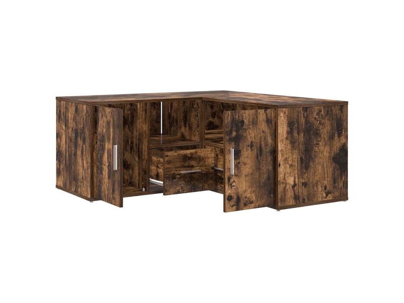  Armoire d'angle, armoire de rangement chêne fumé 160x40x45 cm bois d'ingénierie  - Conforama A