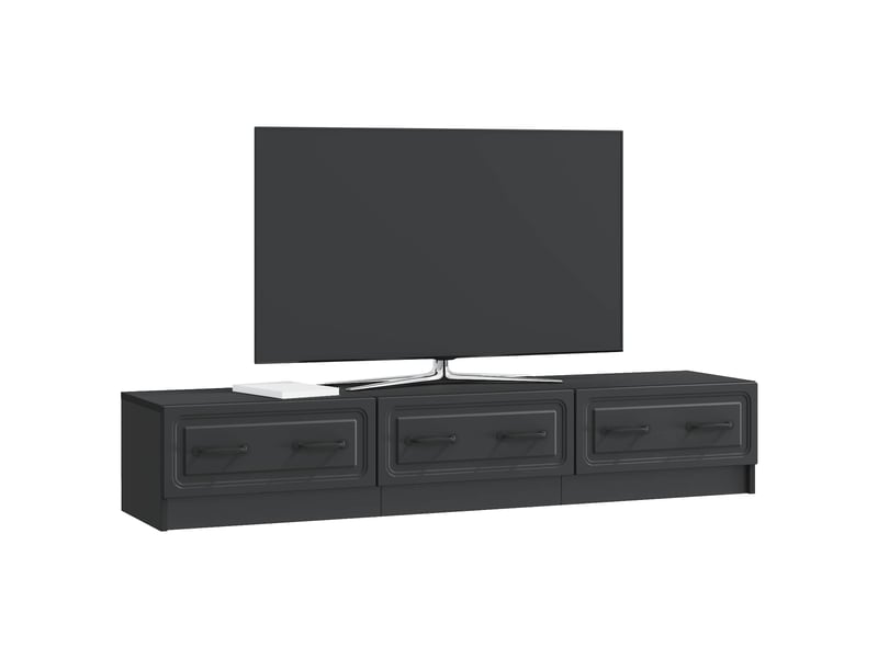 Meuble tv - banc tv - meuble de rangement 147 x 34,5 x 27 cm noir bois d'ingénierie  - Conforama C