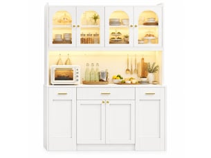 Buffet 7 porte(s)  3 tiroir(s) OKMYHOME  - 120 cm coloris blanc 