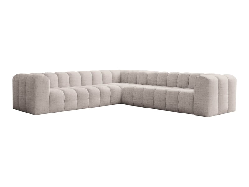 Canapé d'angle réversible miloe 6 places avec accoudoirs en tissu - blanc MILOE - Conforama A