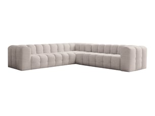 Canapé d'angle réversible fixe LOUNGITUDE MILOE 6 places Tissu Blanc