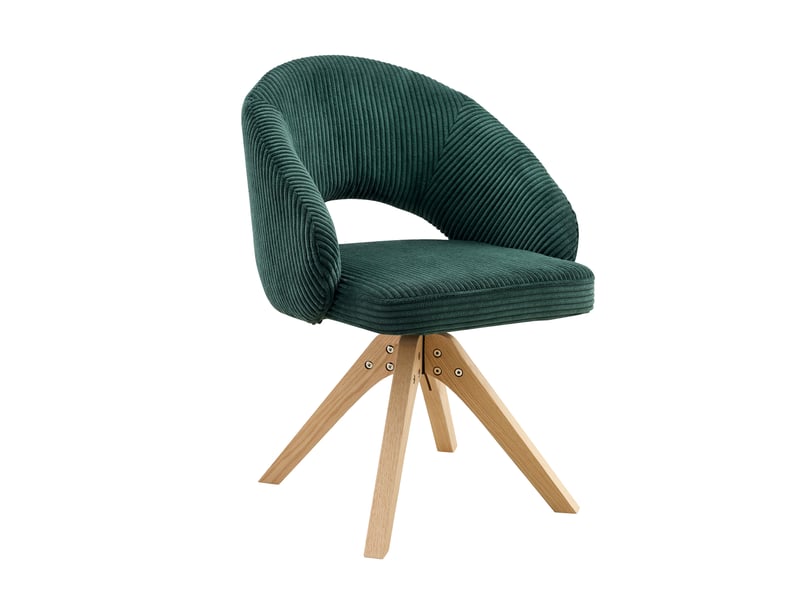  Lot de 2 chaises de salle à manger pivotantes 46x49x84 cm velours vert foncé  - Conforama A