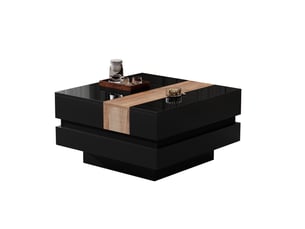 Table basse carré(e) coloris bicolore MEUBLIV - 70 cmx70 cm