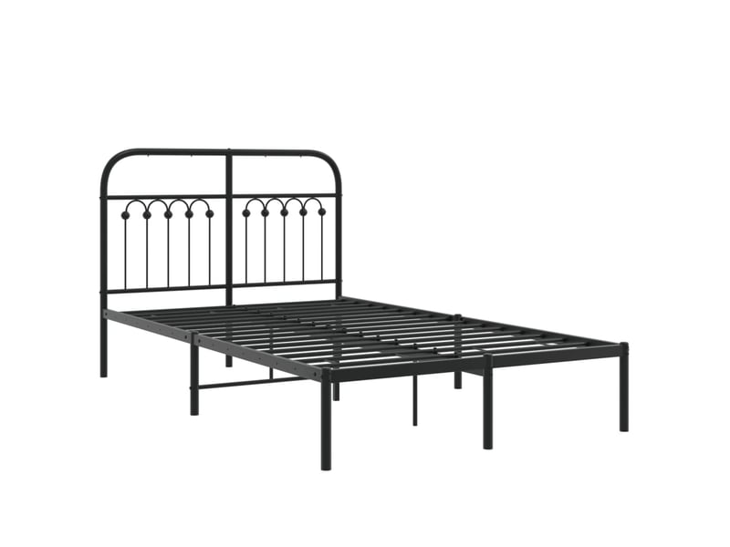  Lit double- lit adulte -  cadre de lit métal sans matelas avec tête de lit noir 120x190cm  - Conforama B