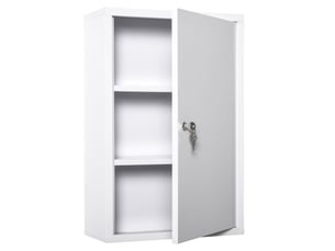 Armoire à pharmacie 2 étagères verrouillable en métal blanc 40 x 18 x 60 cm